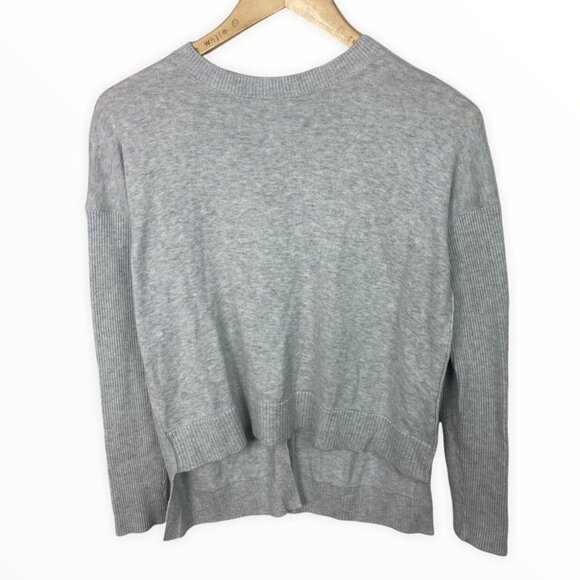 Athleta Silk Light Heatehred Grey Highlands Crossback Sweater Size XXS Soft Knit - Picture 2 of 15